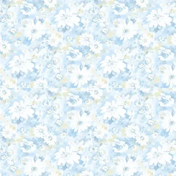 PP35531 Daisy Chain Wallpaper Blue, Yellow Pretty Prints 4 Norwall Wallcovering