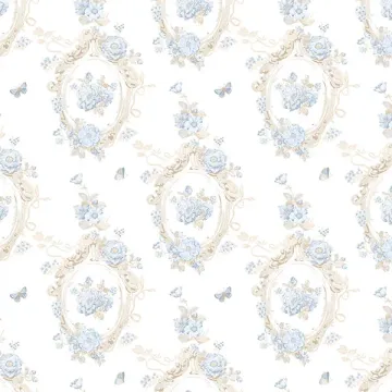 PP35536 Cameo Wallpaper Blue, Beige Pretty Prints 4 Norwall Wallcovering