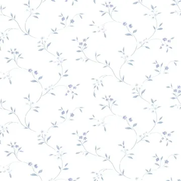 PR33800 Small Floral Trail Wallpaper Blue Prints 2 Norwall Wallcovering