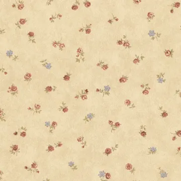 PR33813 Shabby Rose Buds Wallpaper Tan, Beige, Pink, Blue, Green Floral Prints 2 Norwall Wallcovering