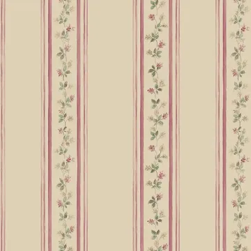 PR33869 Lilac Stripe Wallpaper Beige, Plum, Pink Floral Prints 2 Norwall Wallcovering