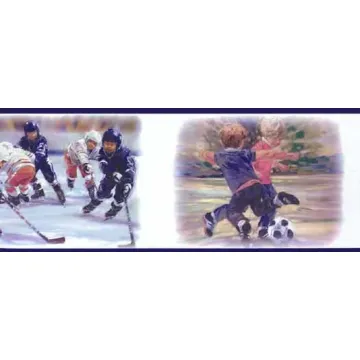 Soccer and Hockey Wallpaper Border