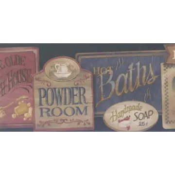 Antique Soap Bathroom Wallpaper Border