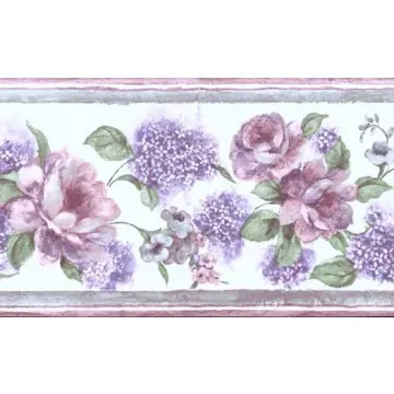 Soft Pastel Flower Wall Paper Border