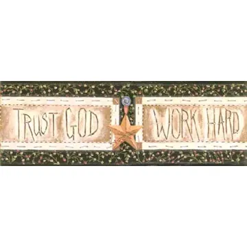 Country Sampler Black Wallpaper Border