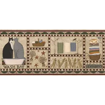 Wash Day Beige Wallpaper Border