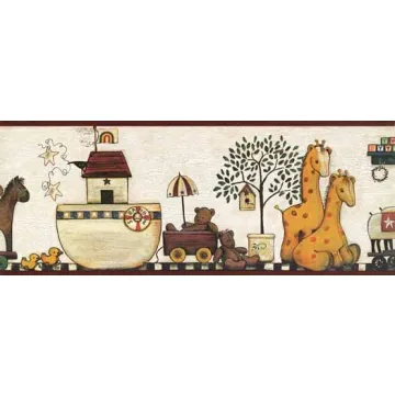 Nursery Room Noahs Ark Wallpaper Border RF3665BDB