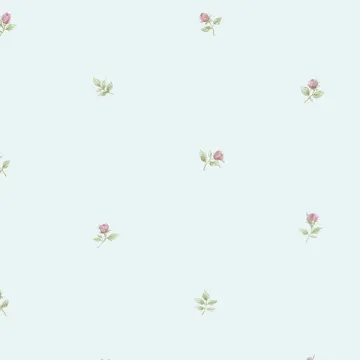 RG35718 Rose Buds Wallpaper Blue, Pink, Green Garden 2 Norwall Wallcovering