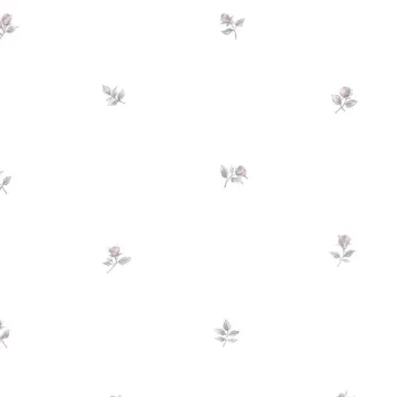 RG35719 Rose Buds Wallpaper Grey, Purple Garden 2 Norwall Wallcovering