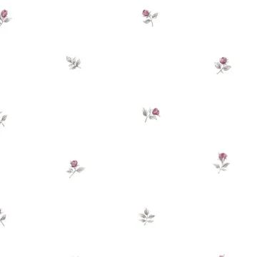 RG35720 Rose Buds Wallpaper Pink, Grey Garden 2 Norwall Wallcovering