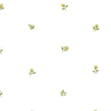 RG35721 Rose Buds Wallpaper Yellow, Green Garden 2 Norwall Wallcovering