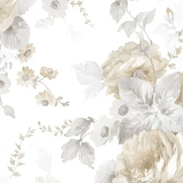 RG35723 La Rosa Wallpaper Beige, Grey Rose Garden 2 Norwall Wallcovering