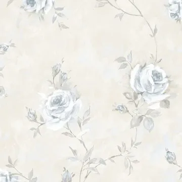RG35737 Painted Rose Trail Wallpaper Blue, Beige, Grey Garden 2 Norwall Wallcovering