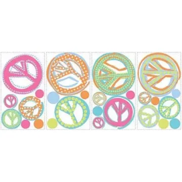 Peace Signs Glitter Appliques