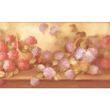 Hydrangea Basket Wallpaper Border