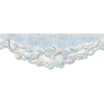 Blue Die Cut Seashell Wallpaper Border