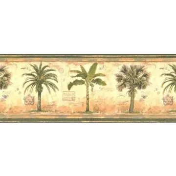 Banana Palm and Palmetto Tree Wallpaper Borde