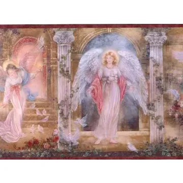 Herald Angels Burgundy Wallpaper Border