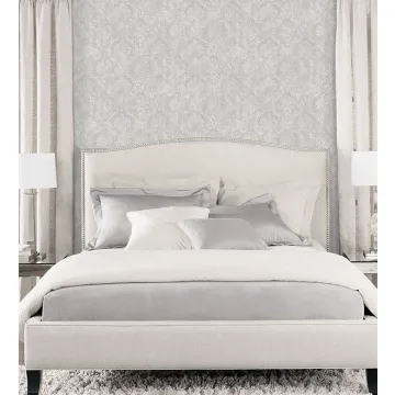 SD36101 Canvas Damask Wallpaper Grey, White Stripes & Damasks 3 Norwall Wallcovering