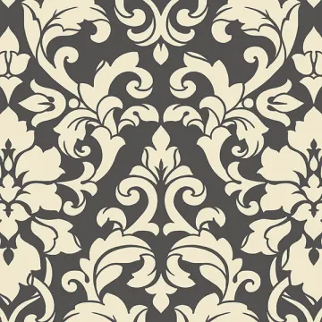SD36118 Velvet Damask Wallpaper Beige, Black Stripes & Damasks 3 Norwall Wallcovering