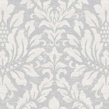SD36143 Stitched Damask Wallpaper Grey, Beige, Metallic Silver Stripes & Damasks 3 Norwall Wallcovering
