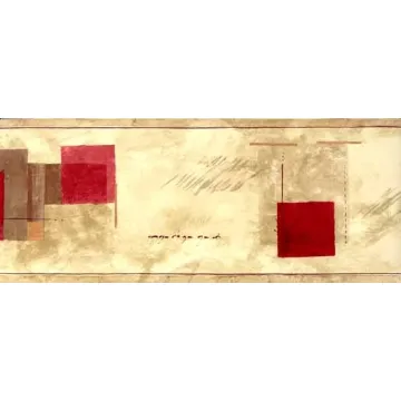Burgundy Color Block Wallpaper Border SF78343B