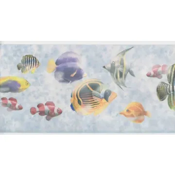 Swimming Tropical Fish Wallpaper Border