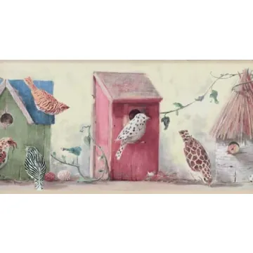 Exoctic Bird and Bird House Border