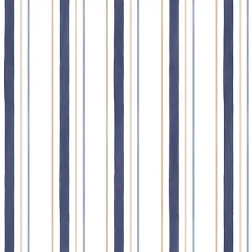 SH34504 Stripe Wallpaper Navy, Taupe Shades Norwall Wallcovering