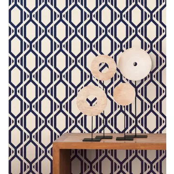 SH34547 Gatsby Wallpaper Navy, Metallic Gold Shades Norwall Wallcovering
