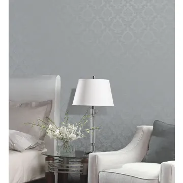 SK34768 Damask Emboss Wallpaper Blue Simply Silks 3 Norwall Wallcovering