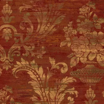 SM30383 Sari Damask Wallpaper Metallic Gold, Red Classic Silks 2 Norwall Wallcovering