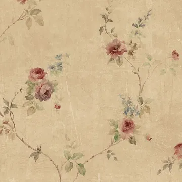 SP24431 White Wedding Trail Wallpaper Beige, Red, Blue, Green Rose Garden 2 Norwall Wallcovering