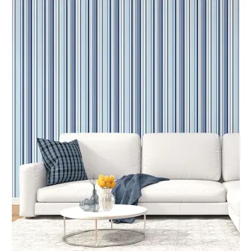 ST36911 Step Stripe Wallpaper Navy, Blue, Indigo Simply Stripes 3 Norwall Wallcovering
