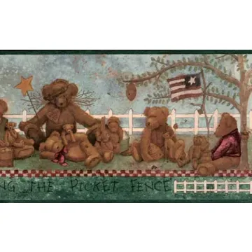 Green Country Bear Wallpaper Border