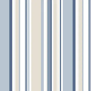SY33963 Step Stripe Wallpaper Navy, Blue, Beige, White Simply Stripes 2 Norwall Wallcovering