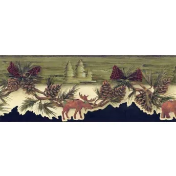 Green Lodge Swag Wallpaper Border