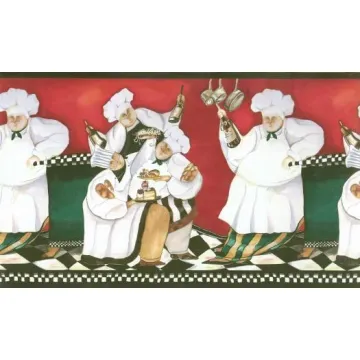 Red Checkered Chef Wallpaper Border