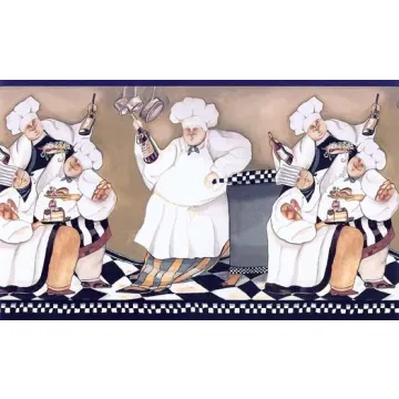 Black Checkered Chef Wallpaper Border