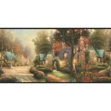 Thomas Kinkade Village Wallpaper Border AKA 30882110