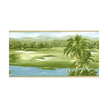 Tropical Golf Course Wallpaper Border