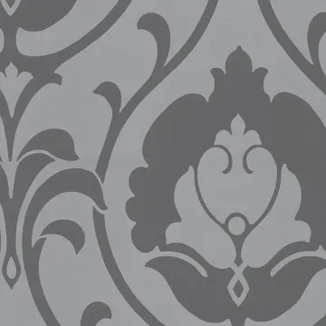 TU27103 Italian Damask Wallpaper Metallic Silver, Grey Shades Norwall Wallcovering