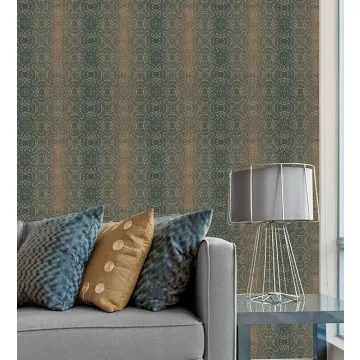 TX34826 Tribal Texture Wallpaper Teal, Cream, Brown Style 2 Norwall Wallcovering