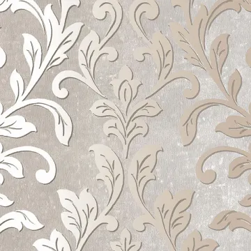 TX34844 Silver Leaf Damask Wallpaper Grey, Taupe Texture Style 2 Norwall Wallcovering