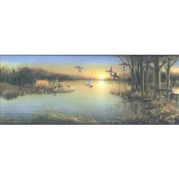 Camping by the Lake Wall Paper Border