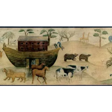 Noahs Ark Blue Wallpaper Border