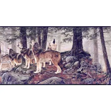 Howling Wolf Wallpaper Border