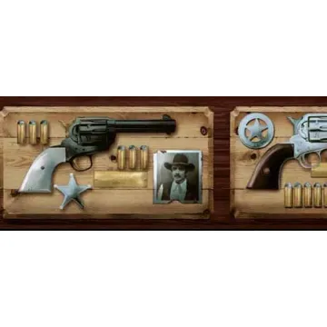Burgundy Old West Ammo Wallpaper Border