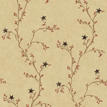 Welcome Home Star Berry Vine Wallpaper