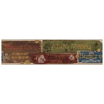 Beige Weather Pirate Sign Wallpaper Border ZB3112BD